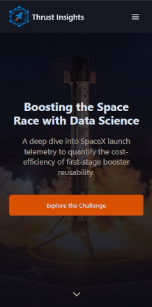 Screenshot of the mobile version of the thrust insights website